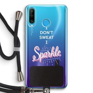 CaseCompany Sparkle quote: Huawei P30 Lite Transparant Hoesje met koord
