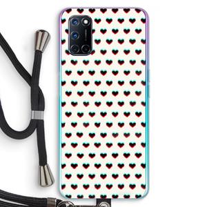 CaseCompany Hartjes: Oppo A92 Transparant Hoesje met koord
