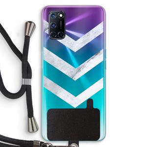 CaseCompany Marmeren pijlen: Oppo A92 Transparant Hoesje met koord