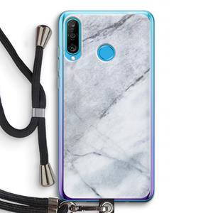 CaseCompany Witte marmer: Huawei P30 Lite Transparant Hoesje met koord