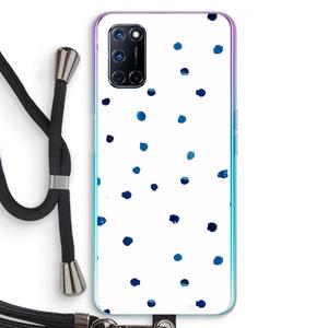 CaseCompany Blauwe stippen: Oppo A92 Transparant Hoesje met koord