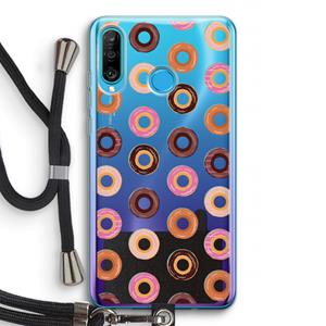 CaseCompany Donuts: Huawei P30 Lite Transparant Hoesje met koord