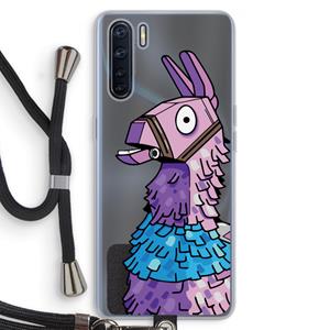 CaseCompany Lama: Oppo A91 Transparant Hoesje met koord