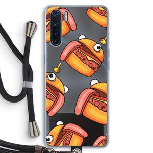 CaseCompany Hamburger: Oppo A91 Transparant Hoesje met koord