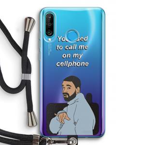 CaseCompany Hotline bling: Huawei P30 Lite Transparant Hoesje met koord