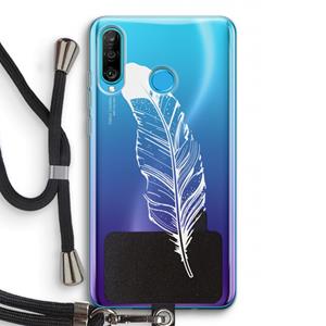 CaseCompany Pluim: Huawei P30 Lite Transparant Hoesje met koord