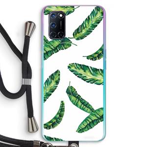 CaseCompany Lange bladeren: Oppo A92 Transparant Hoesje met koord