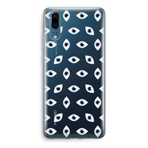 CaseCompany Eyes pattern: Huawei P20 Transparant Hoesje
