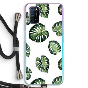 CaseCompany Tropische bladeren: Oppo A92 Transparant Hoesje met koord