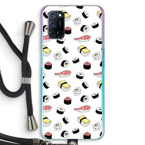 CaseCompany Sushi time: Oppo A92 Transparant Hoesje met koord
