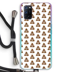 CaseCompany Poop emoji: Oppo A92 Transparant Hoesje met koord