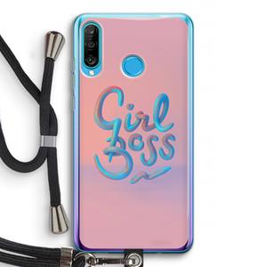 CaseCompany Girl boss: Huawei P30 Lite Transparant Hoesje met koord