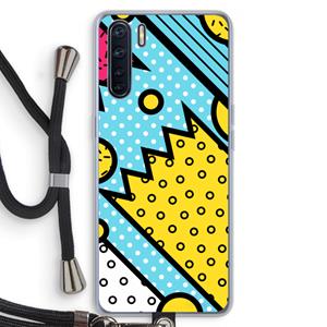 CaseCompany Pop Art #1: Oppo A91 Transparant Hoesje met koord