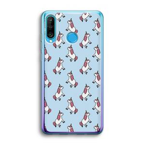 CaseCompany Eenhoorns overal: Huawei P30 Lite Transparant Hoesje