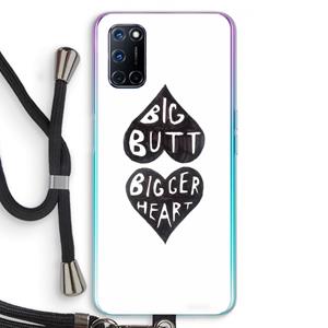 CaseCompany Big butt bigger heart: Oppo A92 Transparant Hoesje met koord