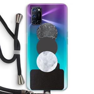 CaseCompany Marmeren cirkels: Oppo A92 Transparant Hoesje met koord