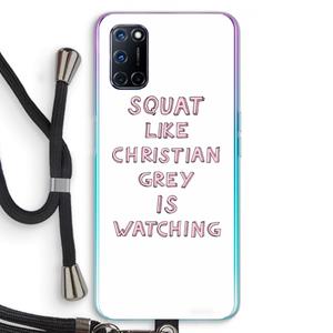 CaseCompany Christian Grey: Oppo A92 Transparant Hoesje met koord
