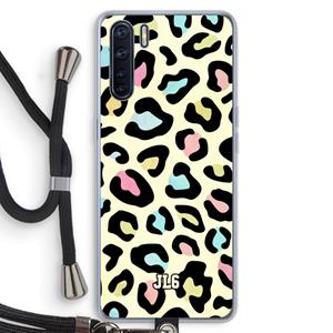 CaseCompany Leopard pattern: Oppo A91 Transparant Hoesje met koord