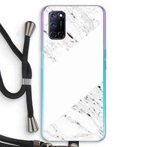CaseCompany Biggest stripe: Oppo A92 Transparant Hoesje met koord
