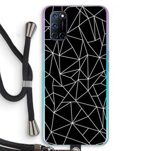 CaseCompany Geometrische lijnen wit: Oppo A92 Transparant Hoesje met koord
