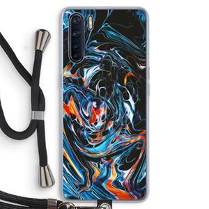 CaseCompany Black Unicorn: Oppo A91 Transparant Hoesje met koord