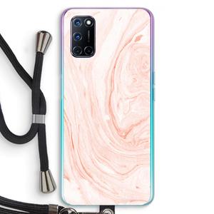 CaseCompany Peach bath: Oppo A92 Transparant Hoesje met koord