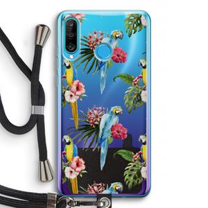 CaseCompany Kleurrijke papegaaien: Huawei P30 Lite Transparant Hoesje met koord
