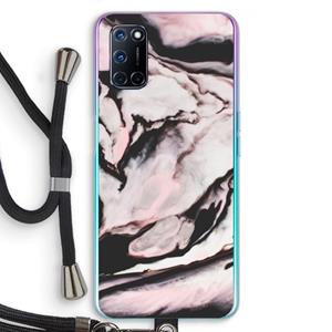 CaseCompany Roze stroom: Oppo A92 Transparant Hoesje met koord