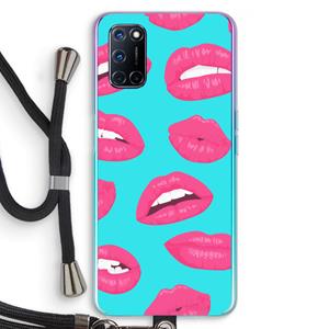 CaseCompany Bite my lip: Oppo A92 Transparant Hoesje met koord