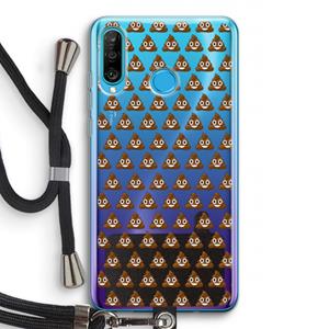 CaseCompany Poop emoji: Huawei P30 Lite Transparant Hoesje met koord
