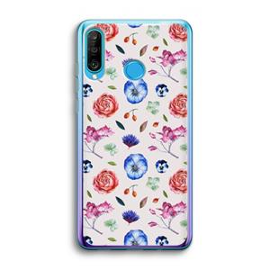 CaseCompany Bloemetjes: Huawei P30 Lite Transparant Hoesje