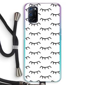 CaseCompany Wimpers: Oppo A92 Transparant Hoesje met koord