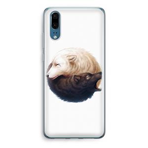 CaseCompany Yin Yang Wolves: Huawei P20 Transparant Hoesje