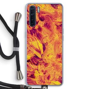 CaseCompany Eternal Fire: Oppo A91 Transparant Hoesje met koord