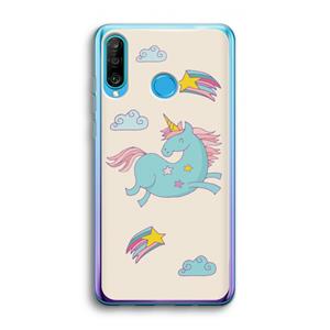 CaseCompany Vliegende eenhoorn: Huawei P30 Lite Transparant Hoesje
