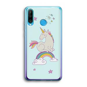 CaseCompany Regenboog eenhoorn: Huawei P30 Lite Transparant Hoesje