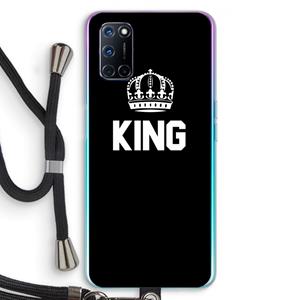 CaseCompany King zwart: Oppo A92 Transparant Hoesje met koord