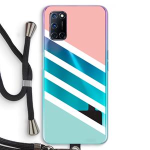 CaseCompany Strepen pastel: Oppo A92 Transparant Hoesje met koord