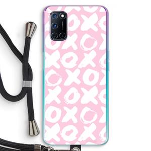 CaseCompany XOXO: Oppo A92 Transparant Hoesje met koord
