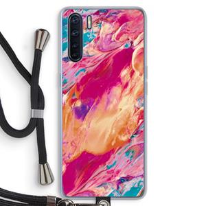 CaseCompany Pastel Echoes: Oppo A91 Transparant Hoesje met koord
