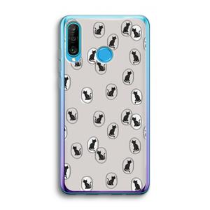 CaseCompany Miauw: Huawei P30 Lite Transparant Hoesje