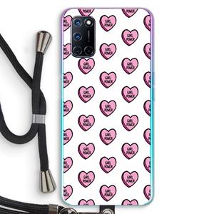 CaseCompany GIRL POWER: Oppo A92 Transparant Hoesje met koord