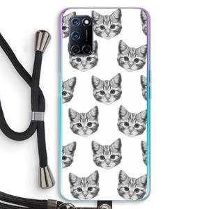 CaseCompany Kitten: Oppo A92 Transparant Hoesje met koord