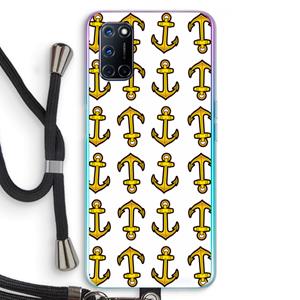 CaseCompany Musketon Anchor: Oppo A92 Transparant Hoesje met koord
