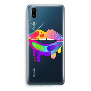 CaseCompany Lip Palette: Huawei P20 Transparant Hoesje