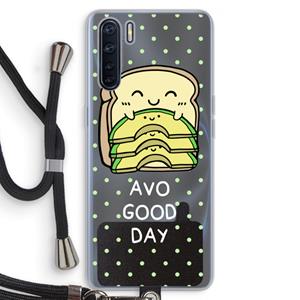 CaseCompany Avo Good Day: Oppo A91 Transparant Hoesje met koord