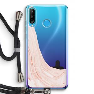 CaseCompany Peach bath: Huawei P30 Lite Transparant Hoesje met koord