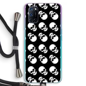 CaseCompany Musketon Skulls: Oppo A92 Transparant Hoesje met koord