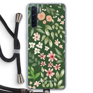 CaseCompany Botanical green sweet flower heaven: Oppo A91 Transparant Hoesje met koord