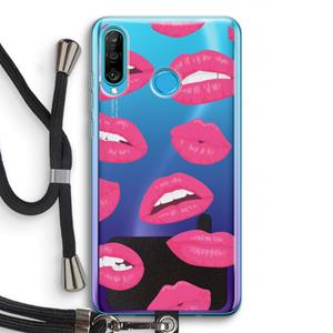 CaseCompany Bite my lip: Huawei P30 Lite Transparant Hoesje met koord